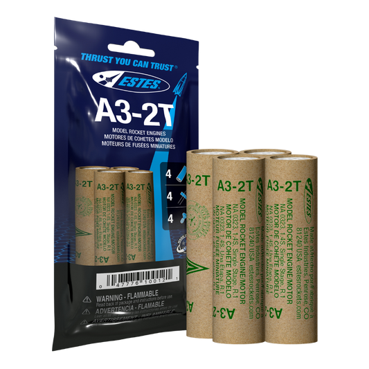 Estes A3-2T Mini 13mm Model Rocket Engines - 4 Pack