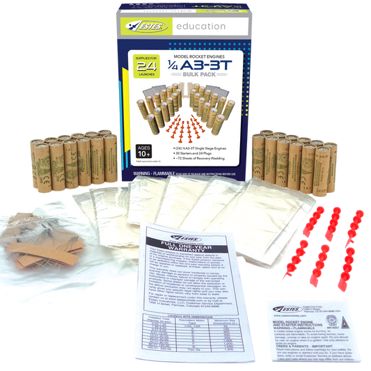 Estes 1/4A3-3T 13mm Model Rocket Engine Bulk Pack Contents