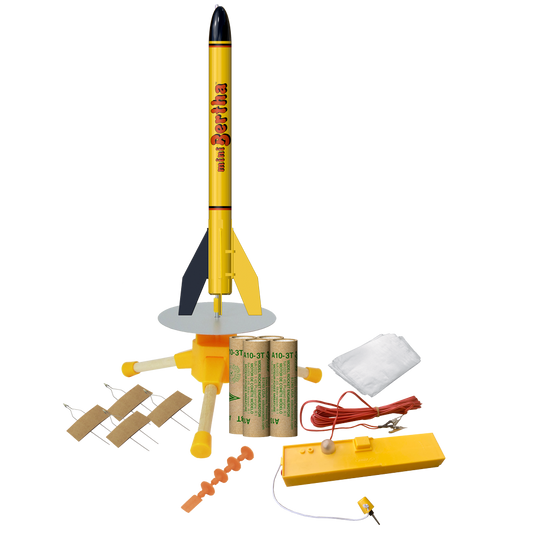 Estes Mini Bertha Starter Set Beginner Model Rocket Kit Contents with everything needed to launch