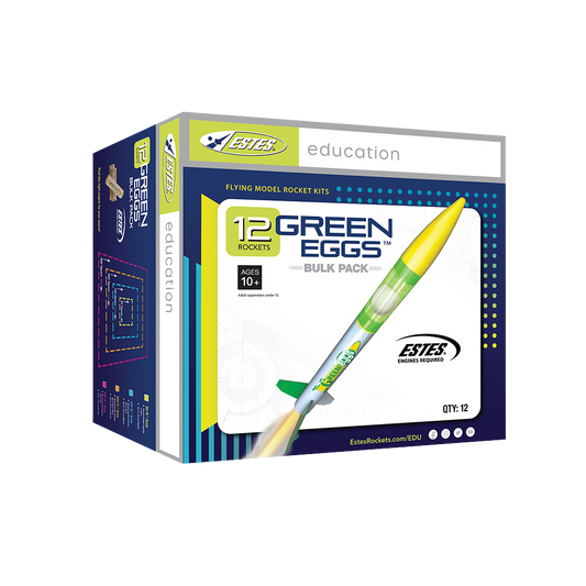 Estes Education Green Eggs Bulk Pack of 12 Payloader Model Rockets