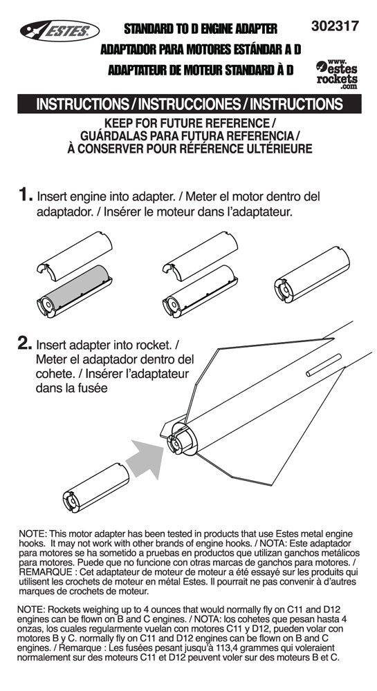 002317 - Engine Adapters Standard to D -3017