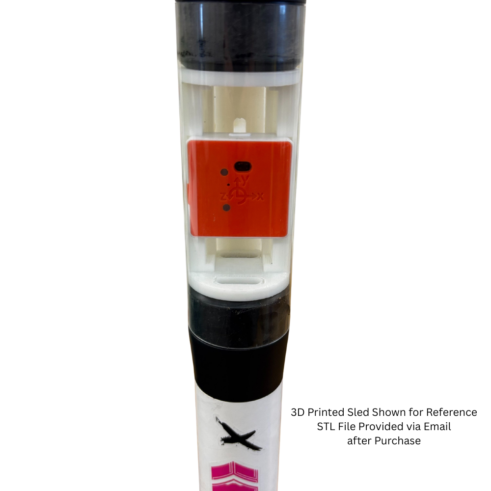 PocketLab Voyager 2 Sensor with 3D Printed Sled in example Model Rocket Payload Section