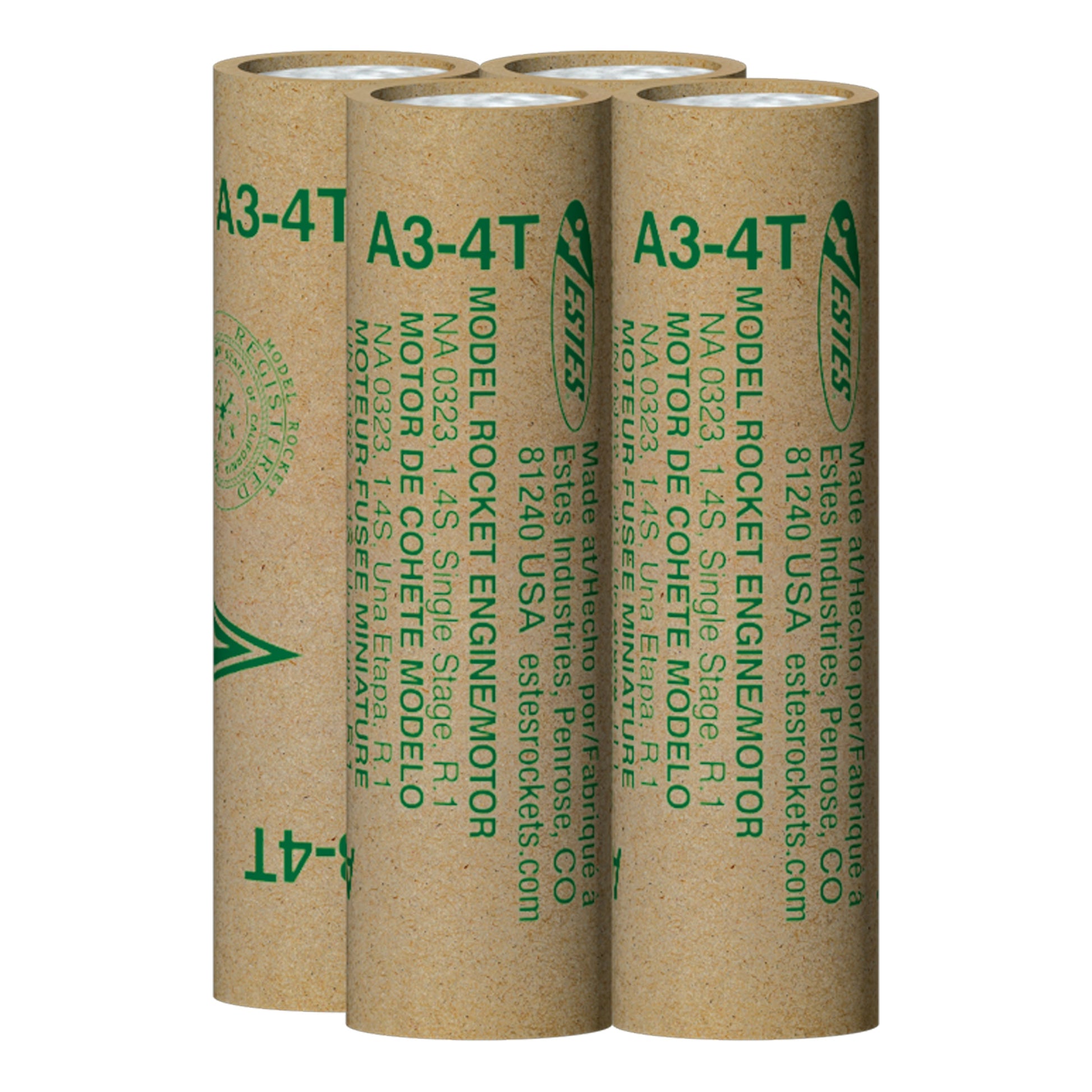 Estes A3-4T Model Rocket Engines 4 Pack