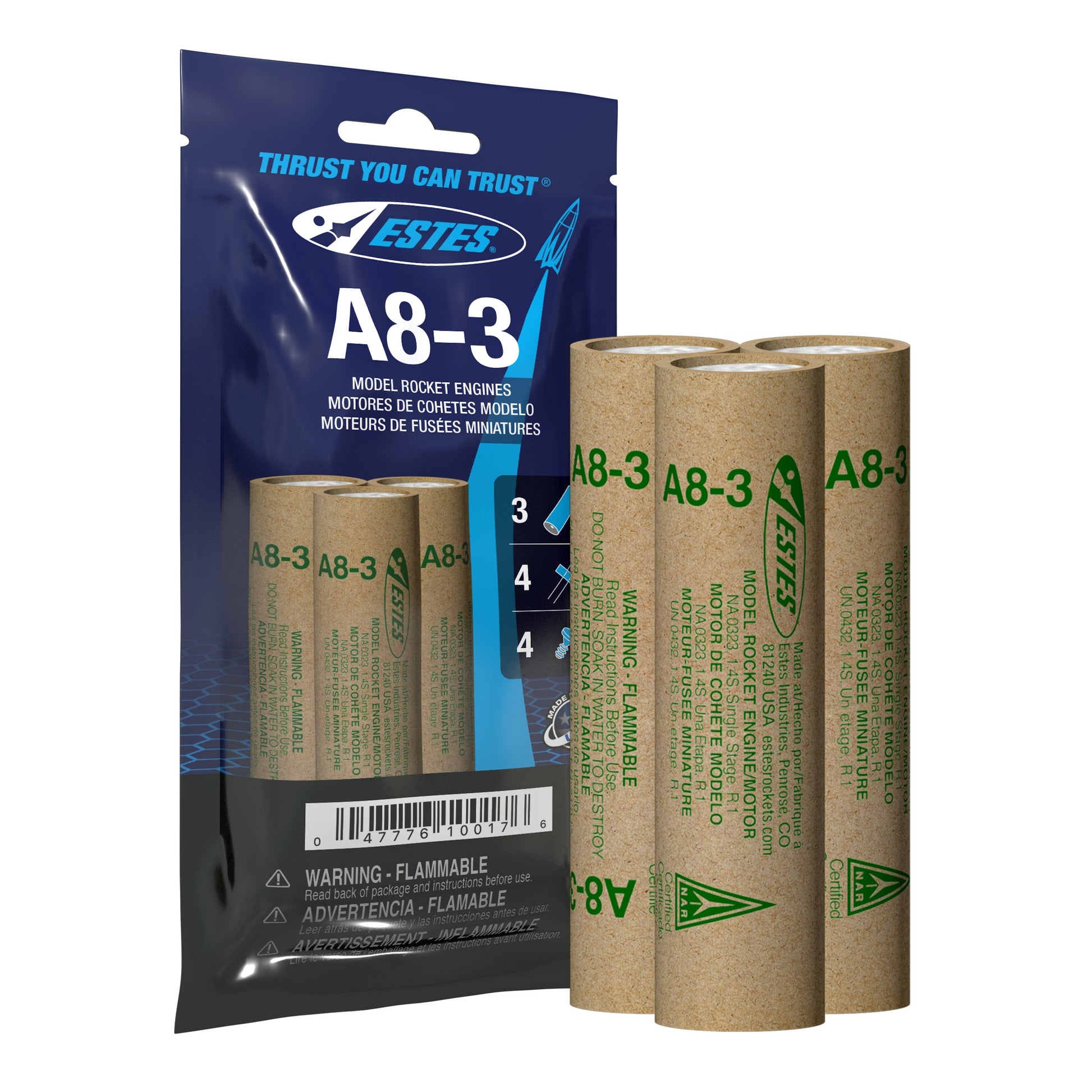 Estes A8-3 Model Rocket Engines