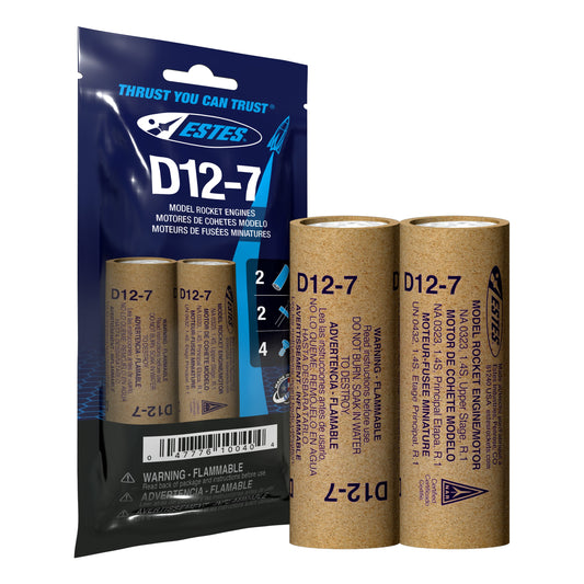 Estes D12-7 Model Rocket Engines 2 Pack