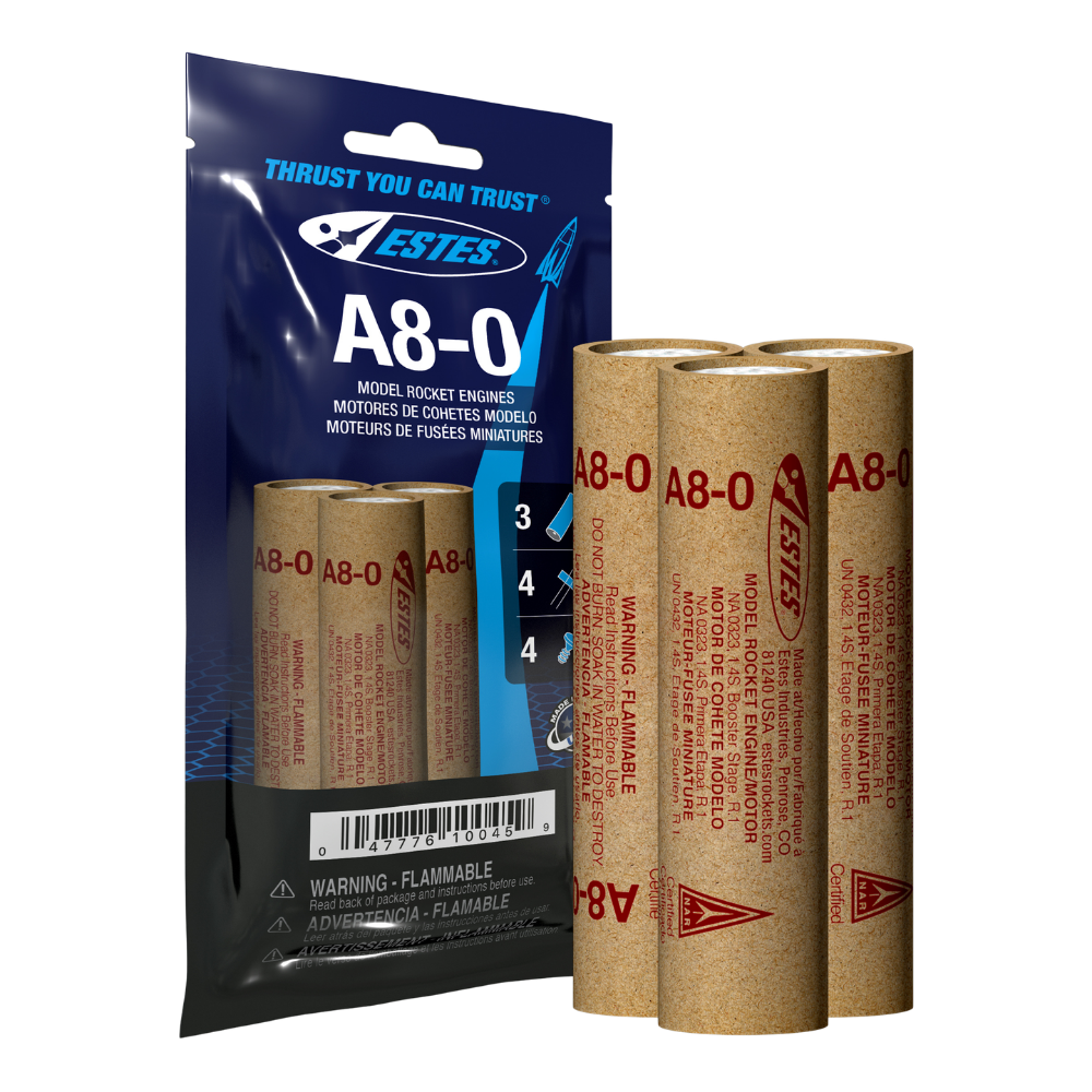 Estes A8-0 18mm Model Rocket Engines 3 Pack