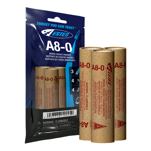 Estes A8-0 18mm Model Rocket Engines 3 Pack