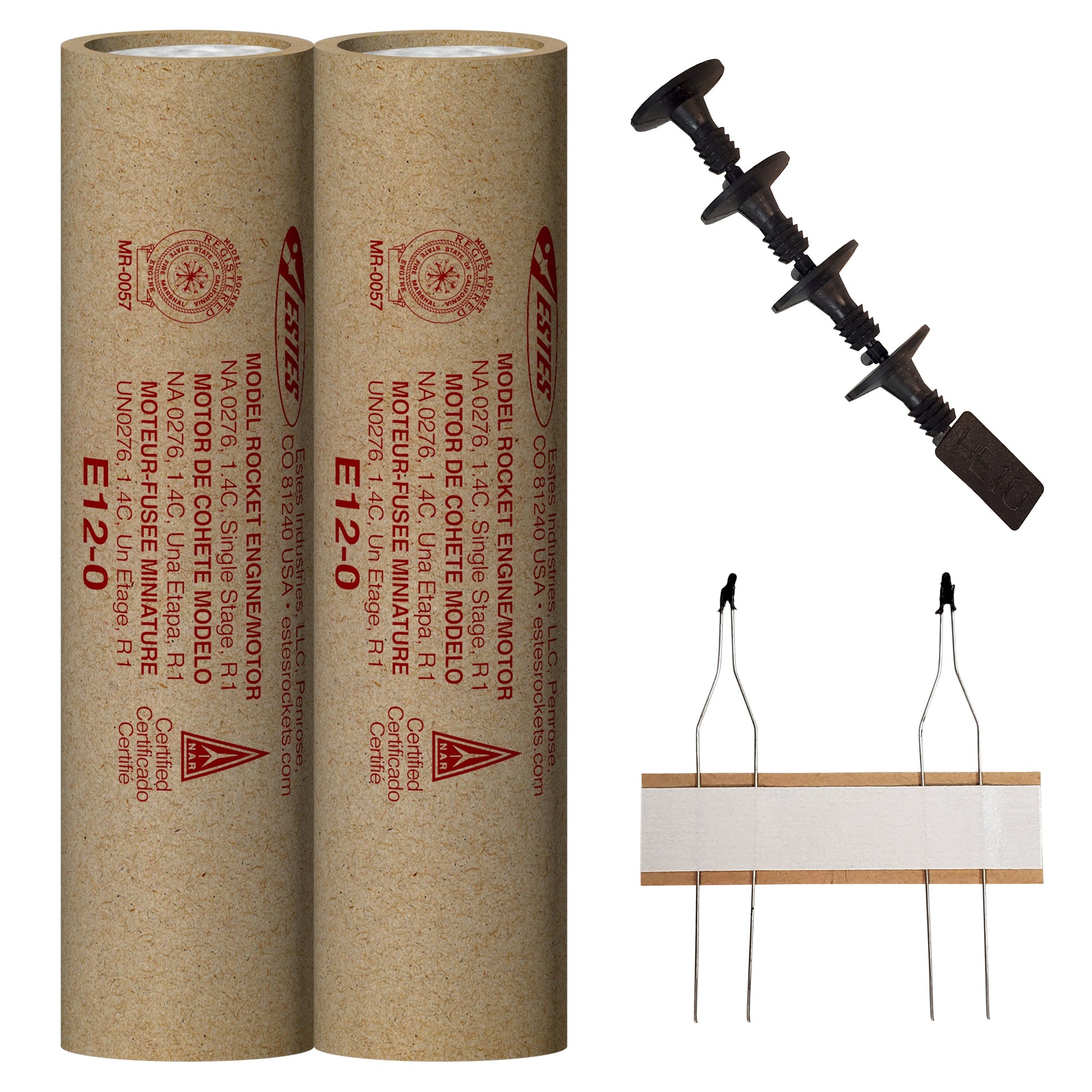 Estes E12-0 Model Rocket Engines  with Plugs and Ignitors 