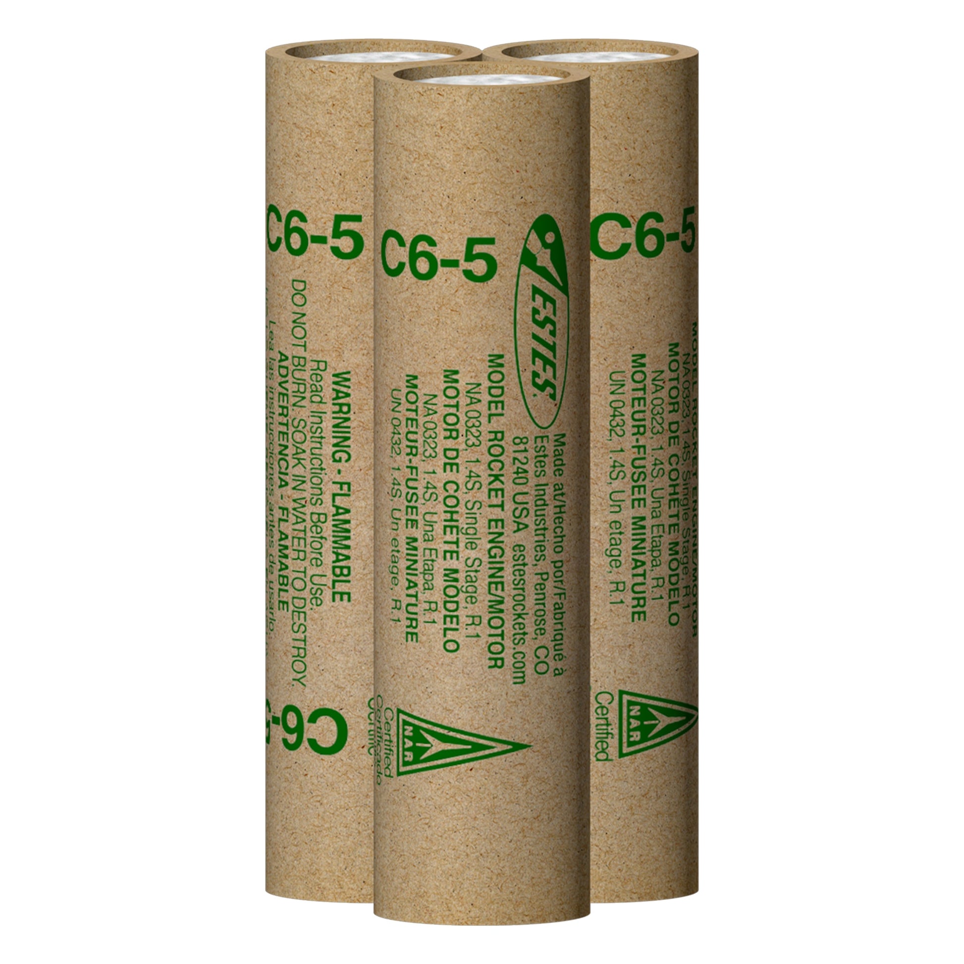 Estes C6-5 Model Rocket Engines Flight Pack - 3 Motors
