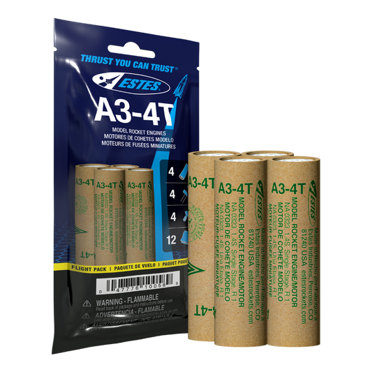 Estes A3-4T Model Rocket Engine Flight Pack 