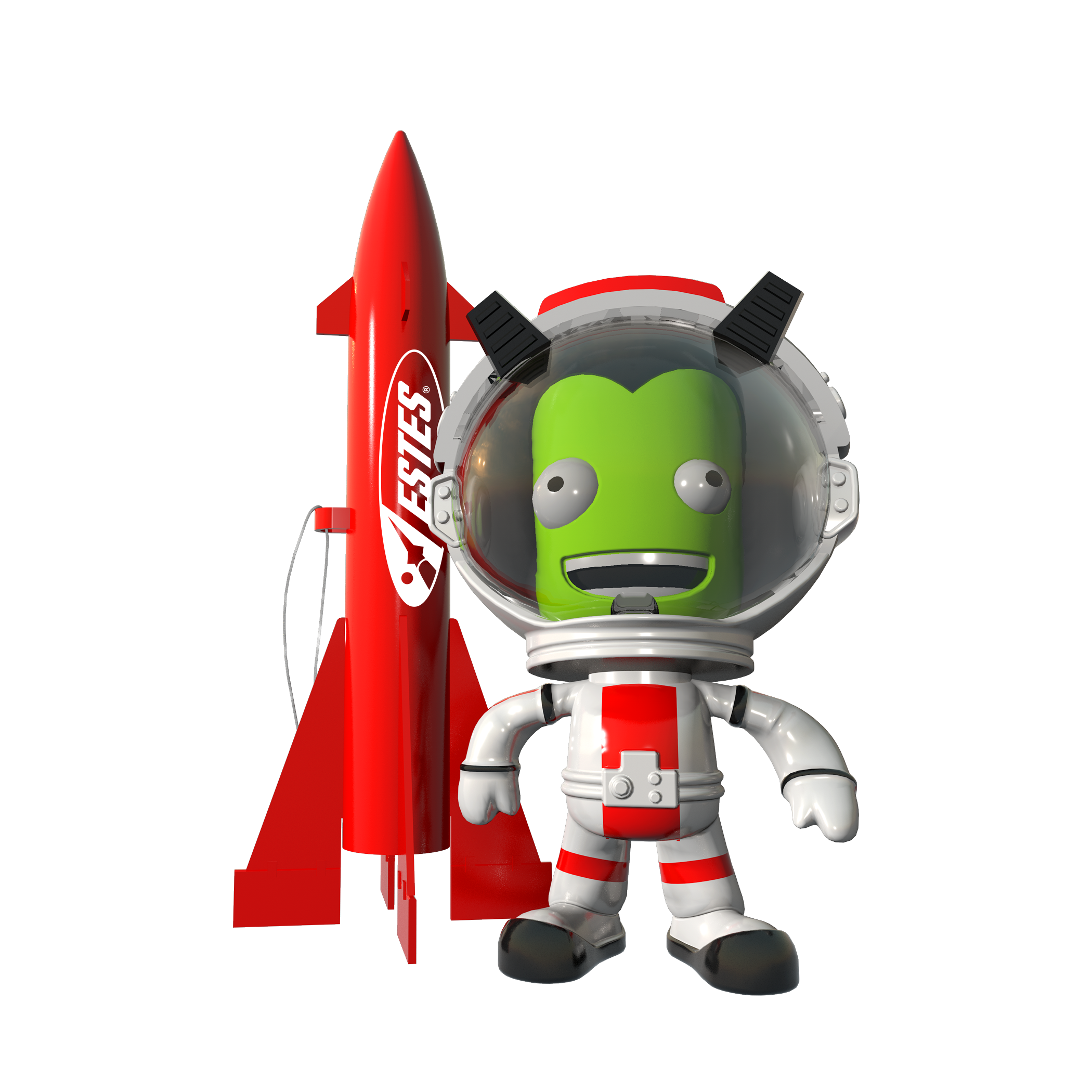 Kerbal Jeb & Estes Rocket Ornament