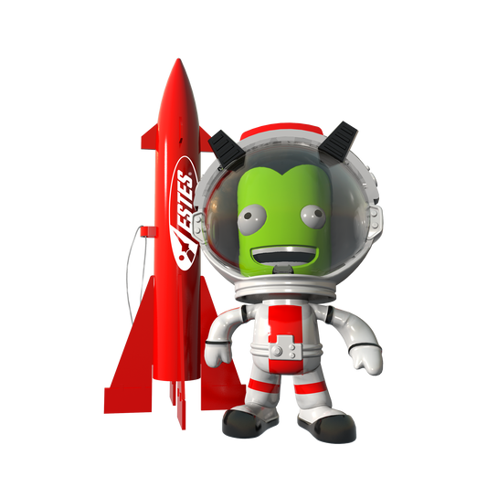 Kerbal Jeb & Estes Rocket Ornament