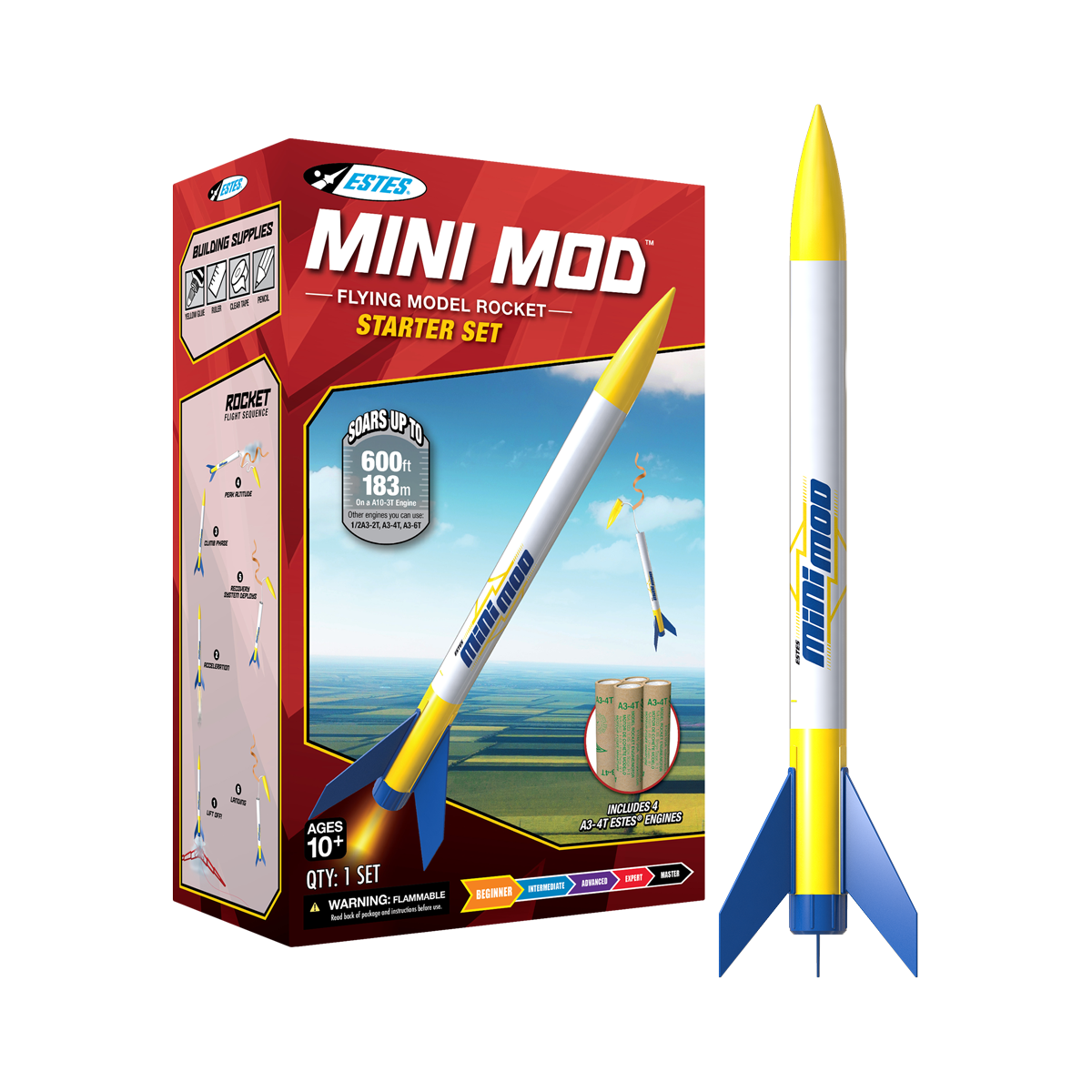 Estes Mini Mod Starter Set Model Rocket Kit for Beginners