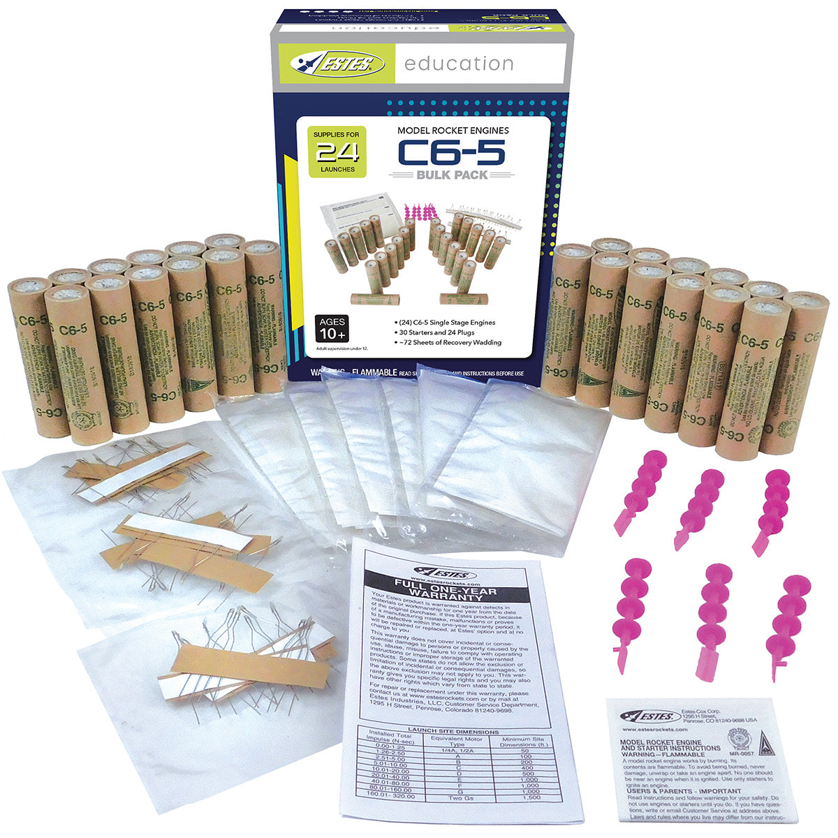 C6 Rocket Engine C6-5 Engine Bulk Pack - Best Selling Classroom Rocket Engines | Estes ...