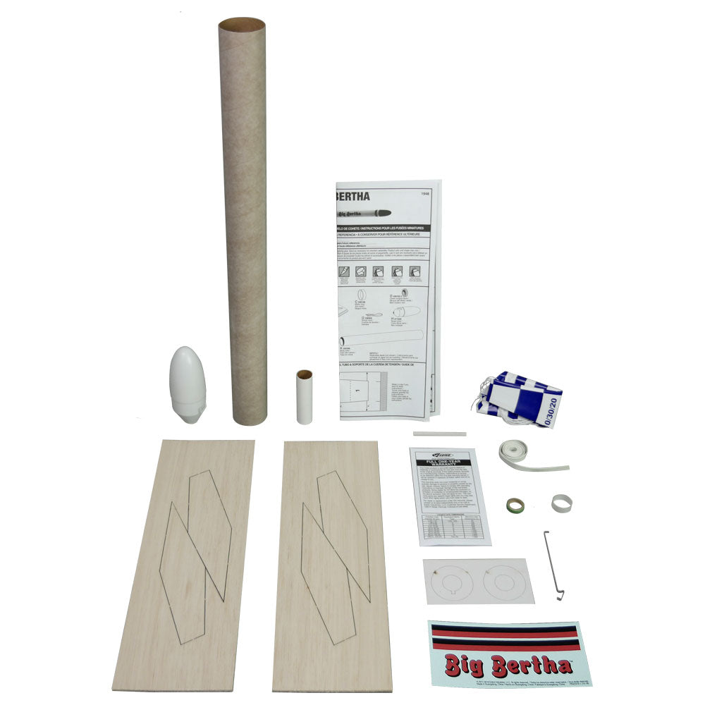 Estes Big Bertha Model Rocket Kit Parts