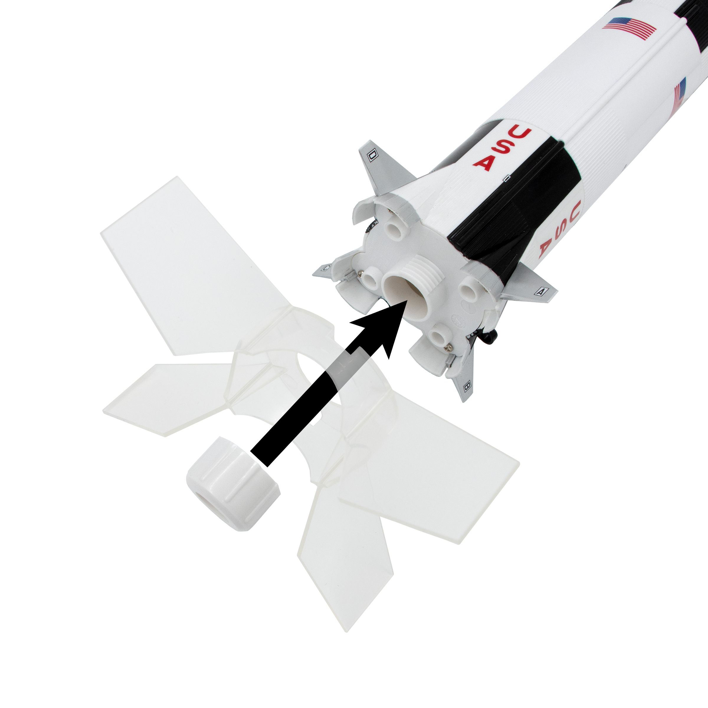 Estes Saturn V Flying Model Rocket Clear Tail Fins