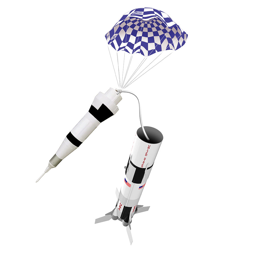 Estes Saturn V Flying Model Rocket Parachute Recovery