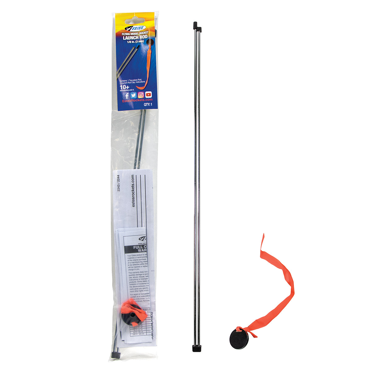 Estes Rockets 1/8" Two-Piece Launch Rod