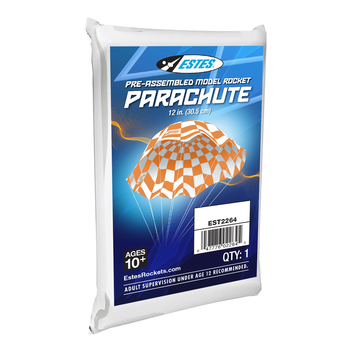 Estes 12 Inch Printed Parachute Model Rocket Accessory