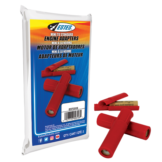 Estes Model Rocket Engine Adapters - Mini to Standard