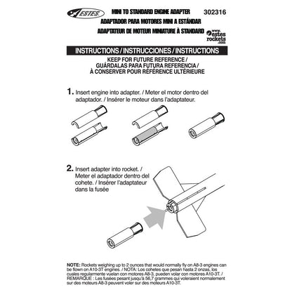 Model Rocket Engine Adapter Instructions - Mini to Standard