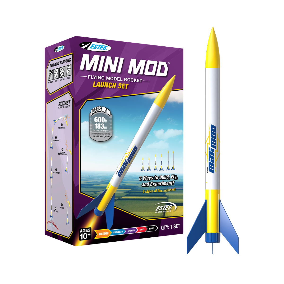 Estes Mini Mod Model Rocket Launch Set