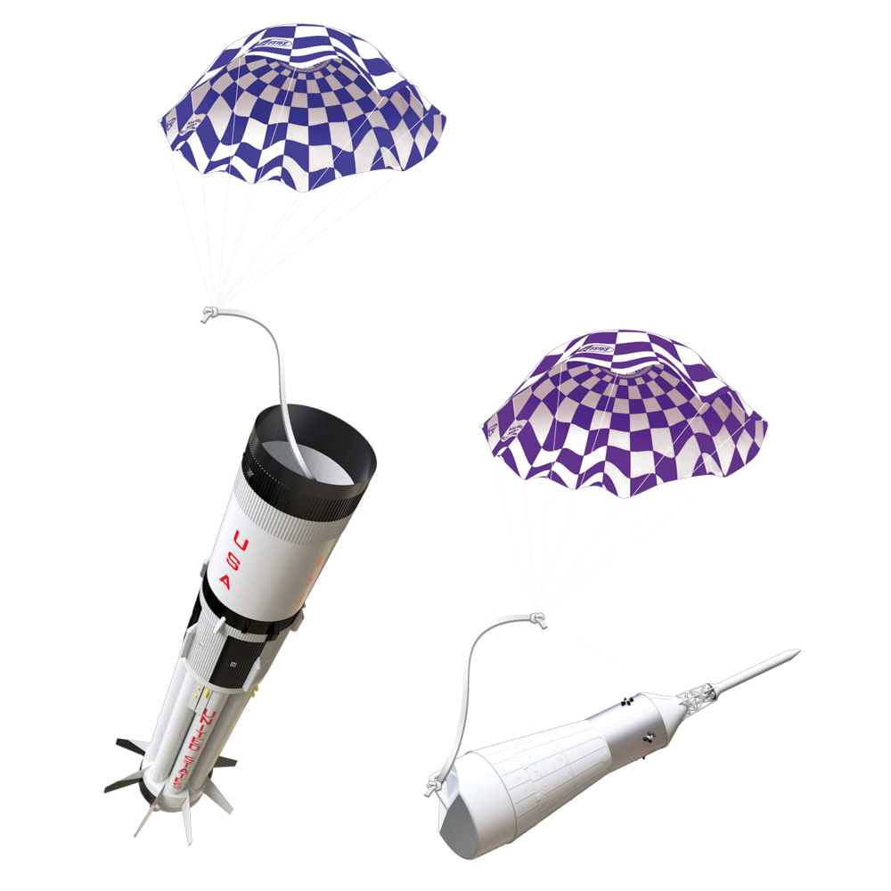 Estes Saturn 1B Model Rocket Parachute Recovery