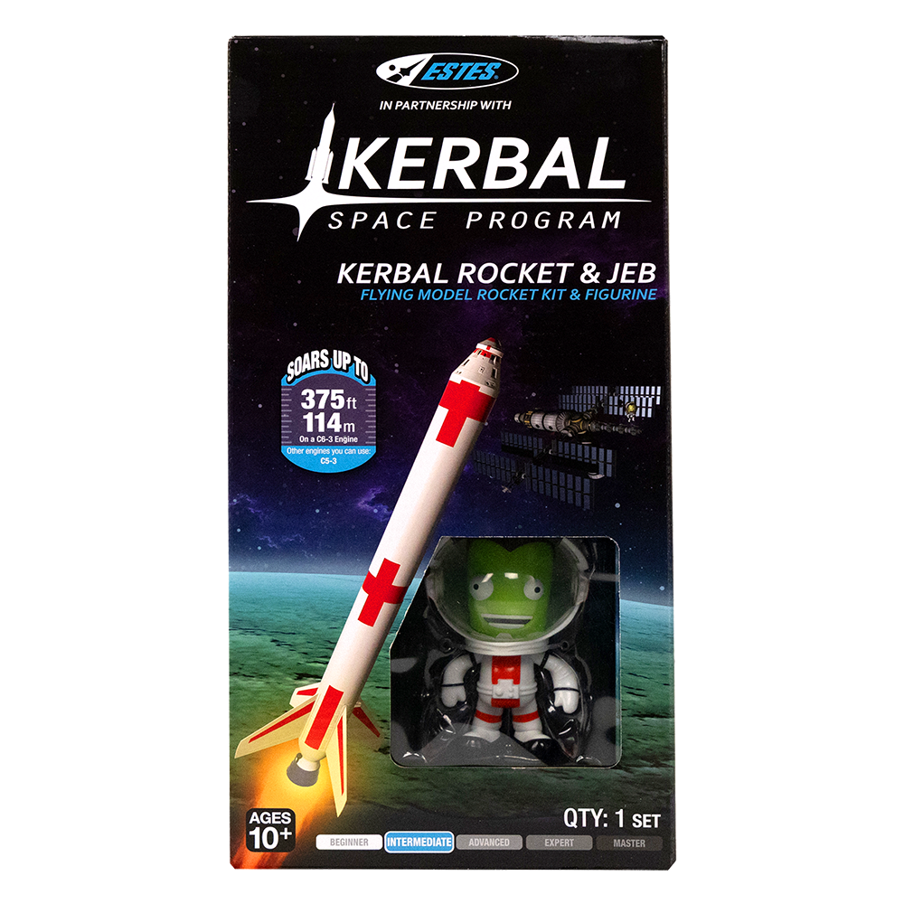 Estes Kerbal Rocket and Jebediah Figurine