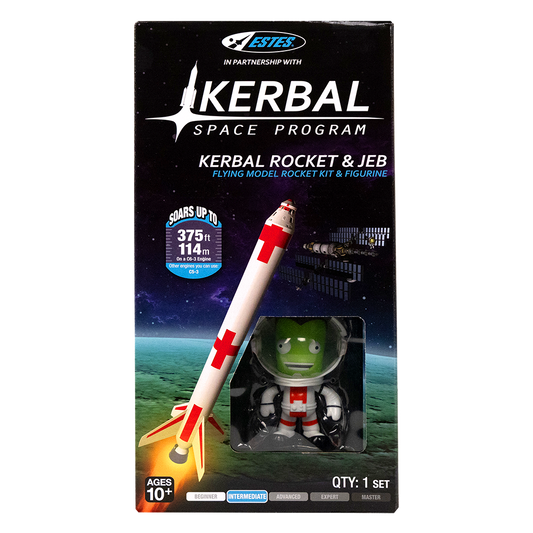 Estes Kerbal Rocket and Jebediah Figurine