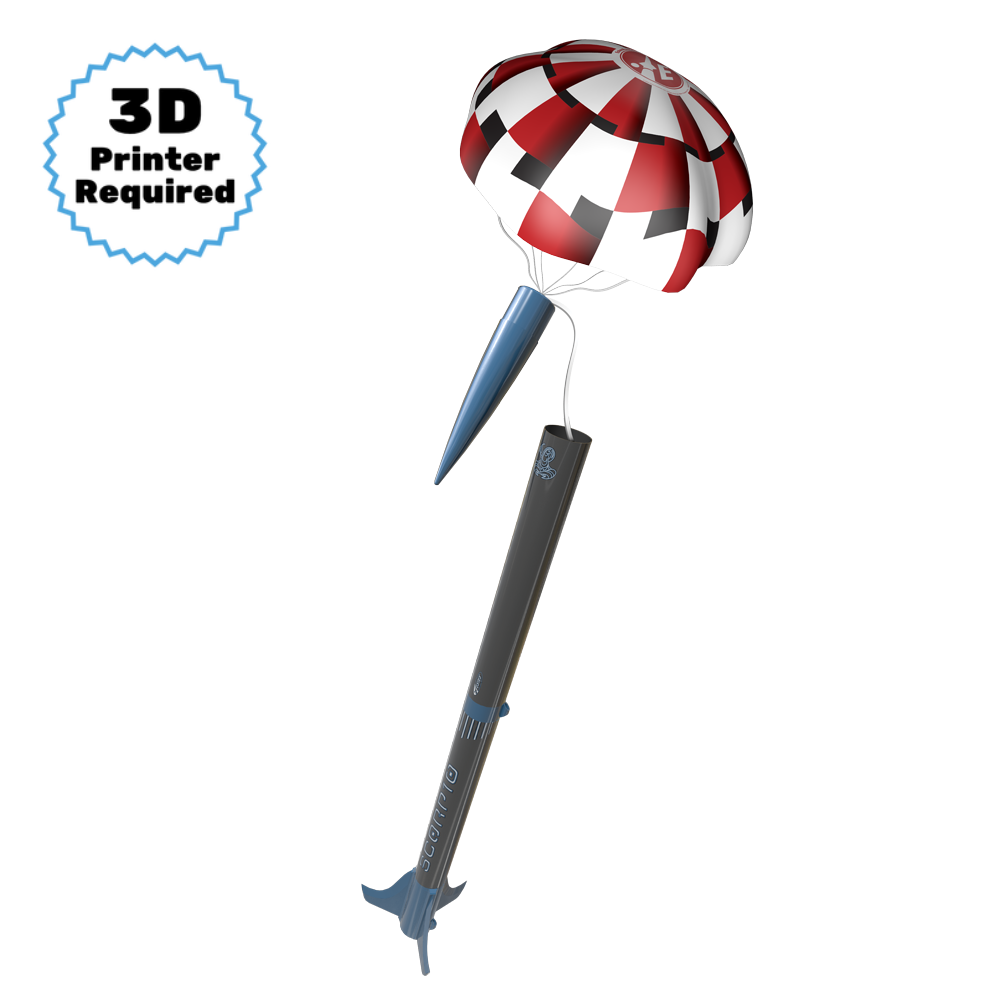 Estes Scorpio 3D Printed Model Rocket with Parachute Recovery