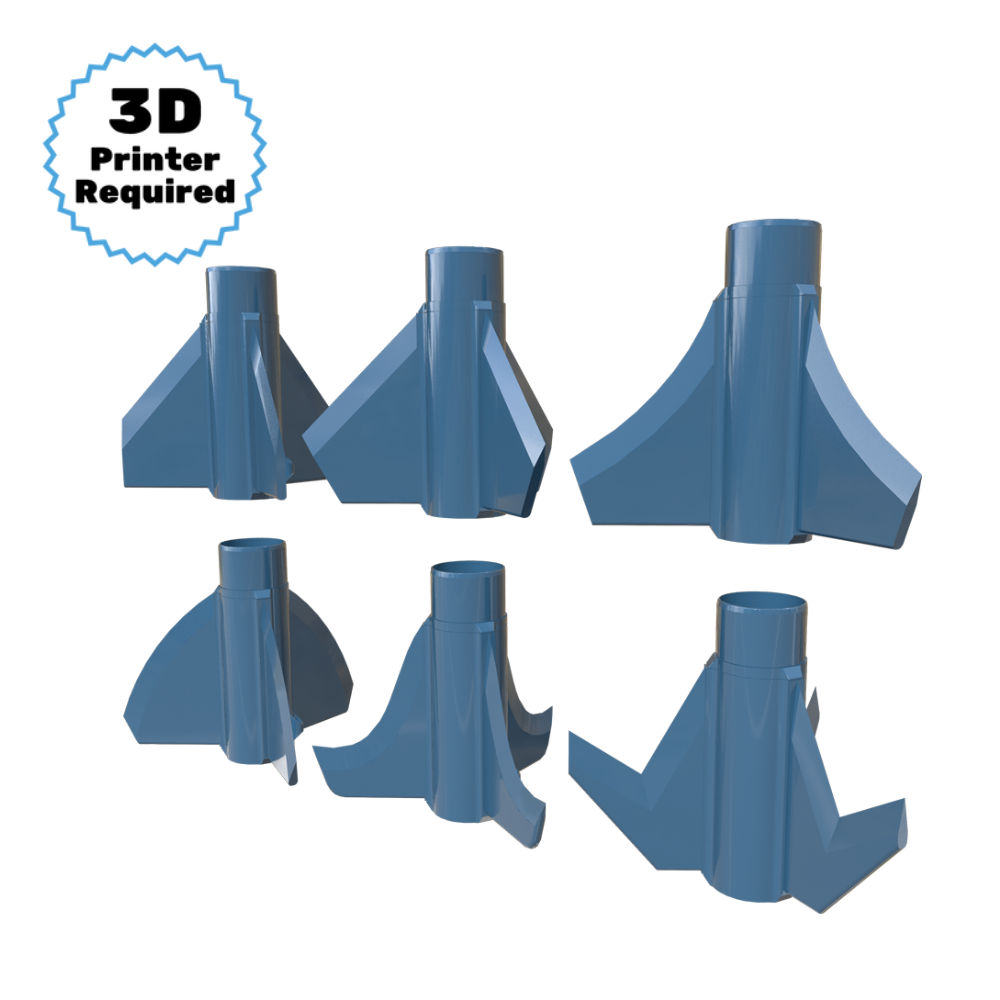 Estes Scorpio 3D Printed Model Rocket Fin Options