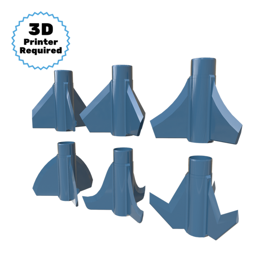 Estes Scorpio 3D Printed Model Rocket Fin Options