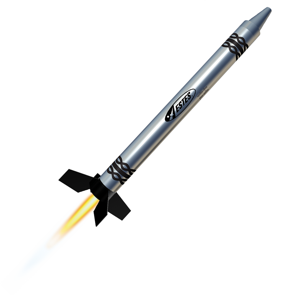 Estes Color The Sky Model Rocket Silver Crayon