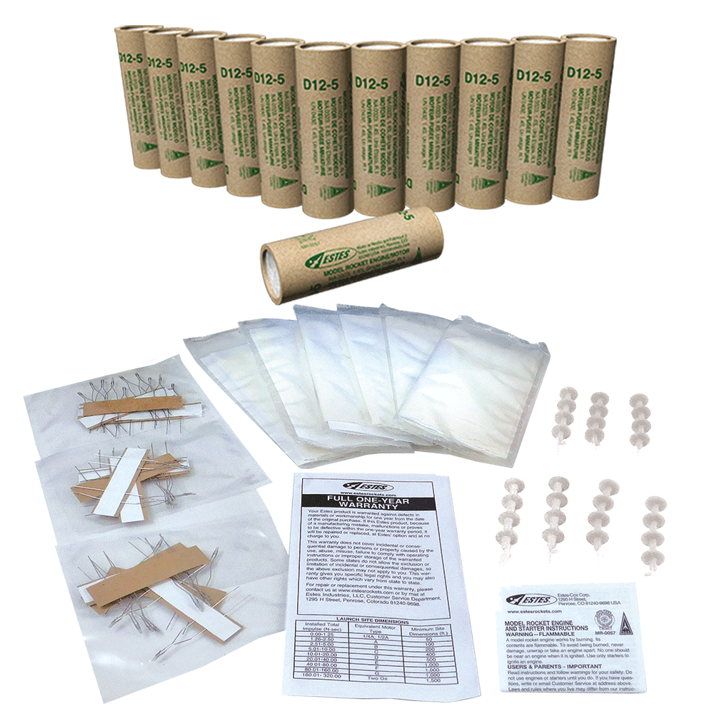 Bulk Rockets D12-5 Model Rocket Engine Bulk Pack for STEM Classrooms | Estes Education