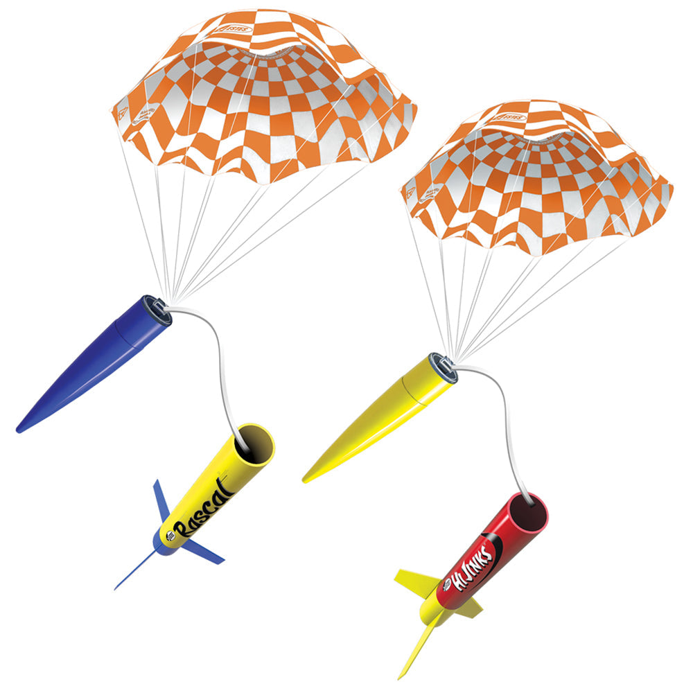 Rascal and HiJinks Launch Set Model Rockets with Parachute Recovery