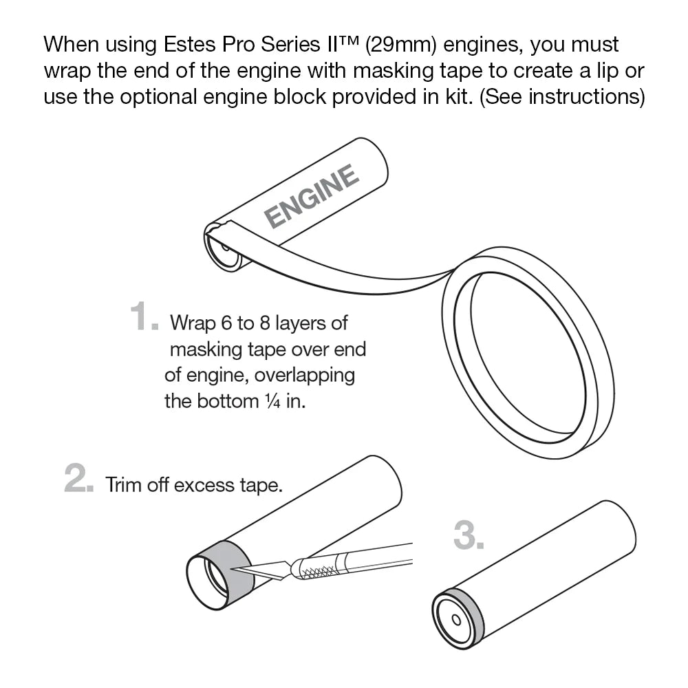How to tape Estes Pro Series II model rocket engines