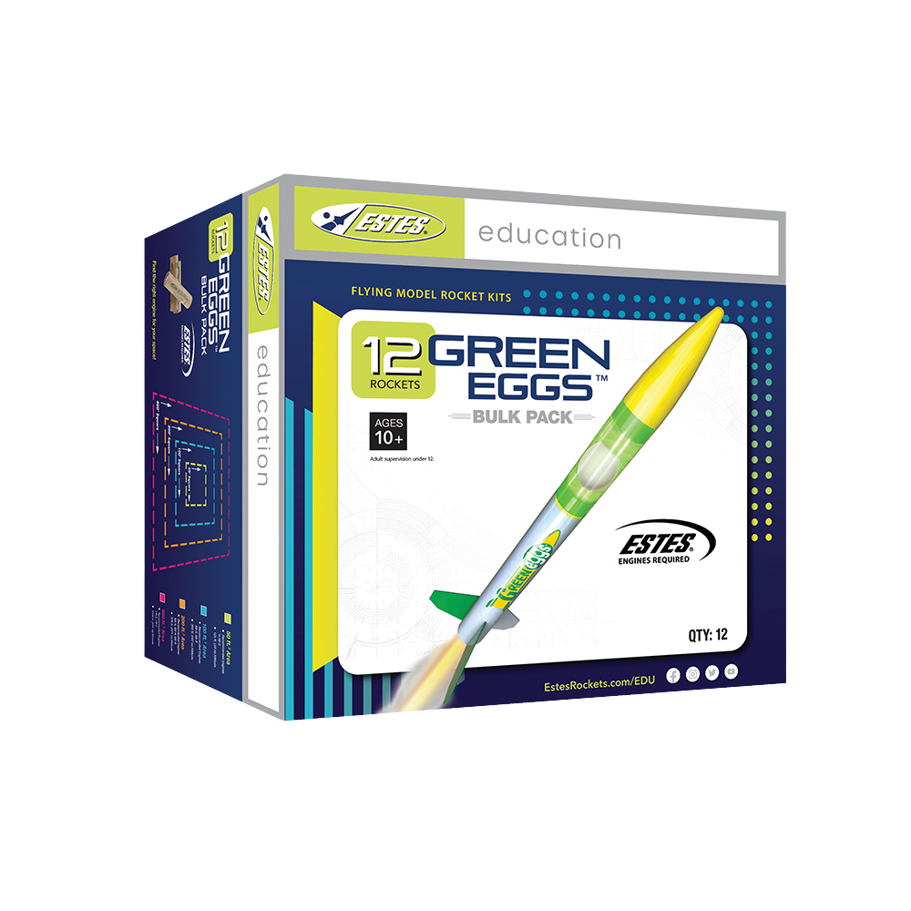 Estes Education Green Eggs Bulk Pack of 12 Payloader Model Rockets
