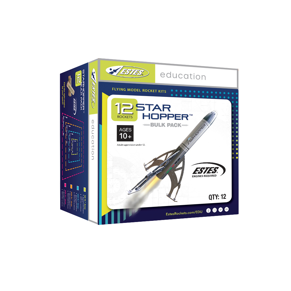 Star Hopper Bulk Pack of 12 Model Rockets for STEM Classroom Learning