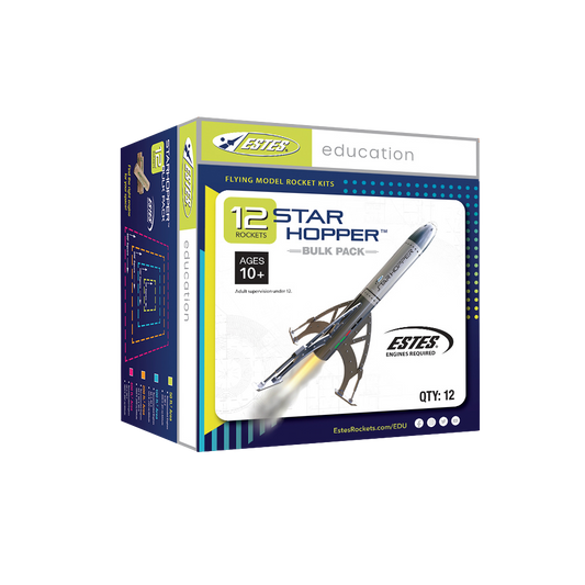Star Hopper Bulk Pack of 12 Model Rockets for STEM Classroom Learning