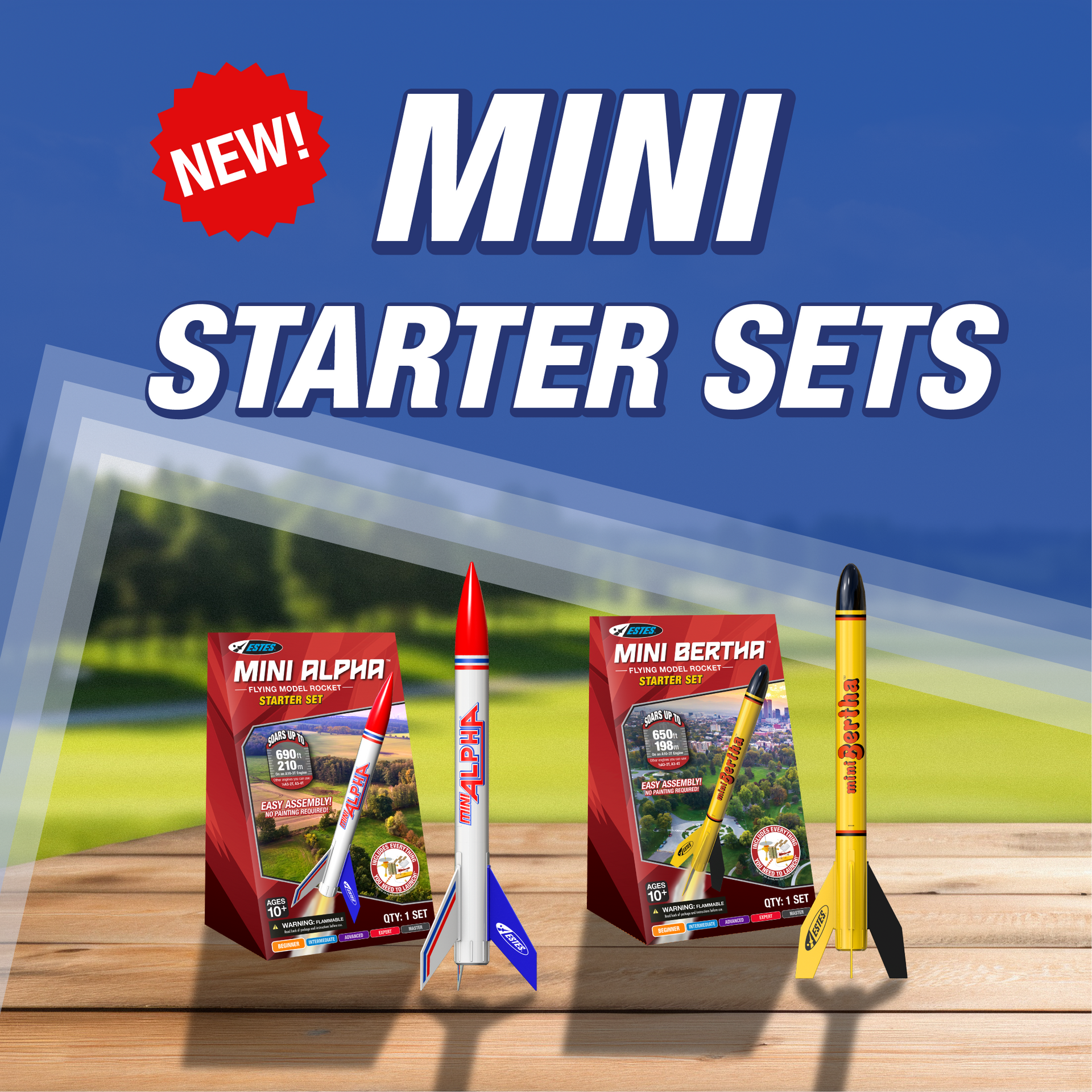New Estes Mini Model Rocket Starter Sets 