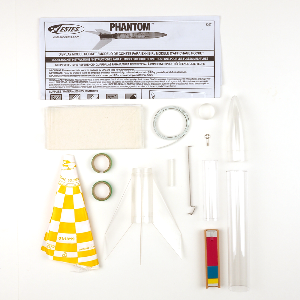 Estes Phantom Display Model Rocket Parts for STEM Classrooms